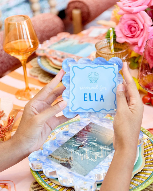 Blue Marbled Mini Acrylic Picture Frame