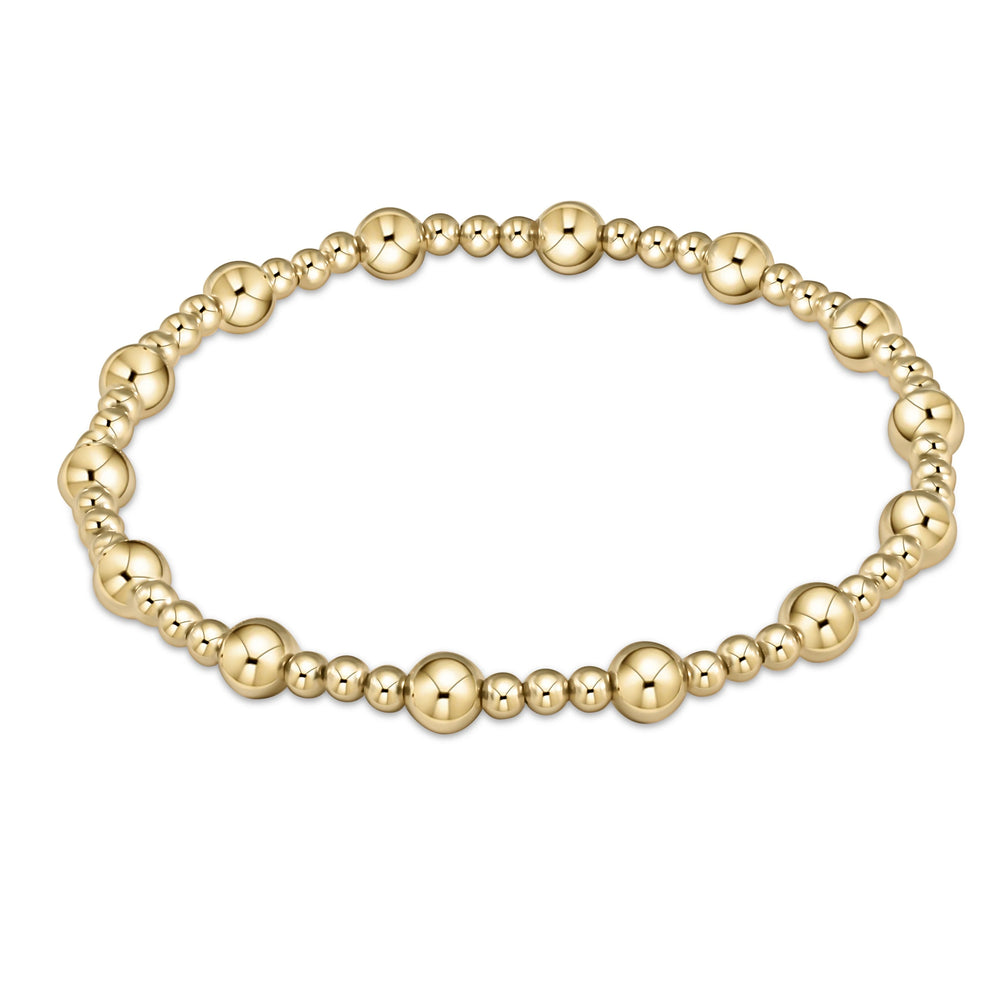 Extends - Classic Sincerity Pattern 5mm Bead Bracelet - Gold
