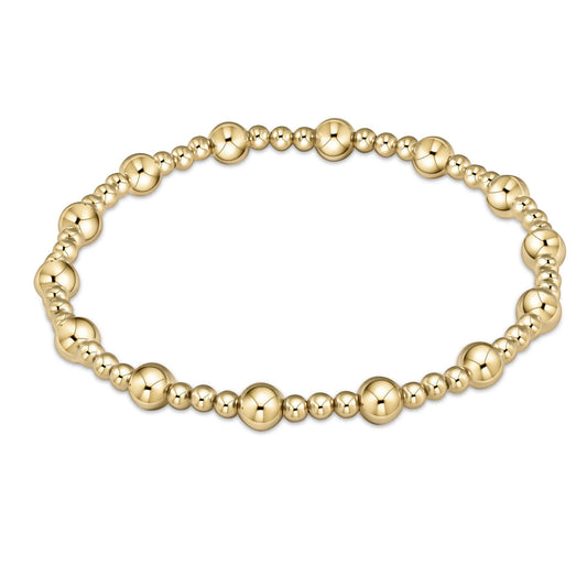 Extends - Classic Sincerity Pattern 5mm Bead Bracelet - Gold