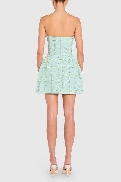 Amanda Uprichard - Strapless Bethany Skort Romper - Aquamarine