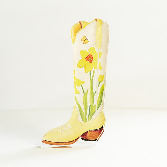 Daffodil Boot Acrylic Art Block Large