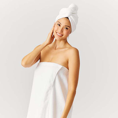 Hair Towel - Light Pink Embroidered Towel
