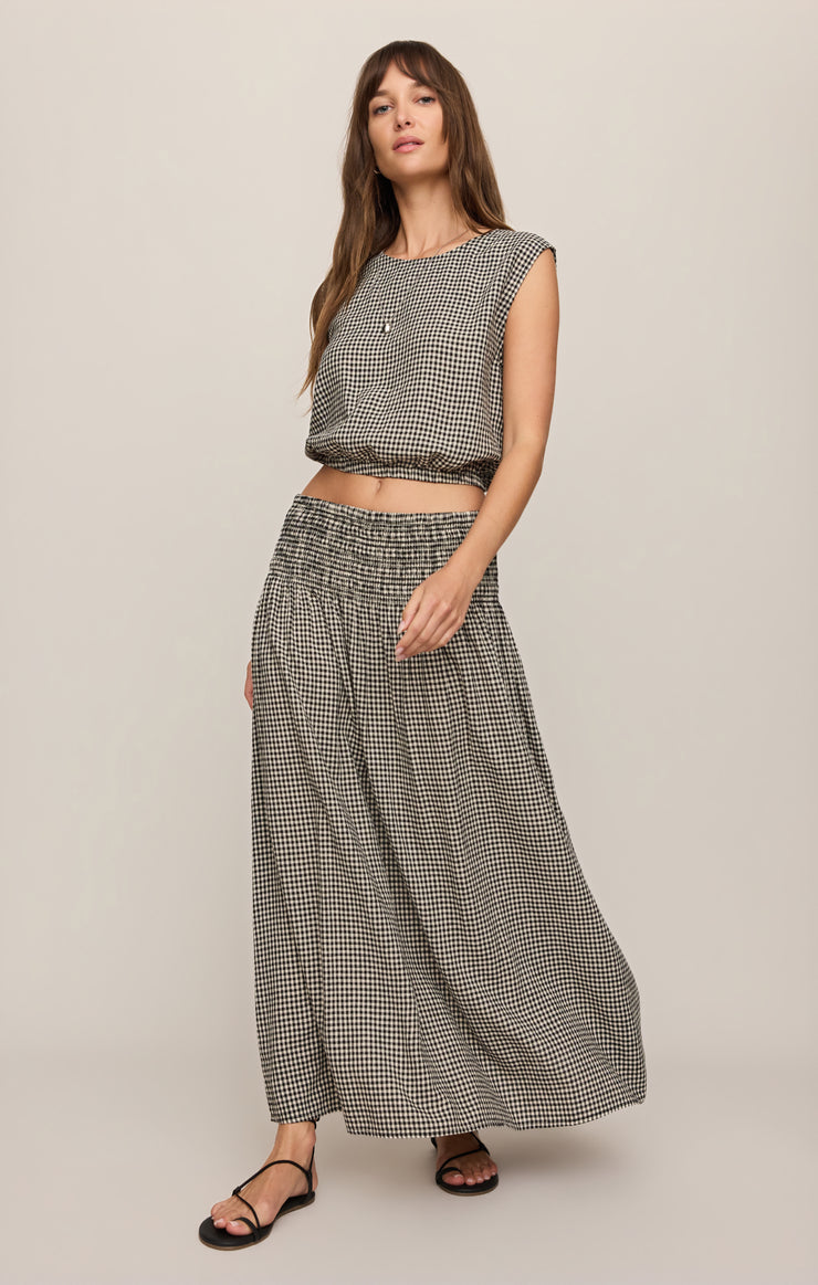 Brooke Gingham Maxi Skirt - Black