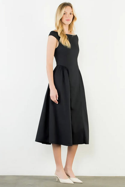 Sleeveless Midi Dress - Black