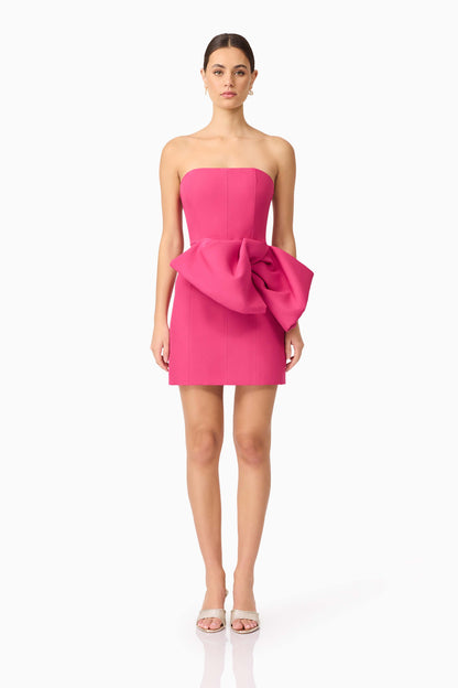Elysie Bow Mini Dress - Orchid