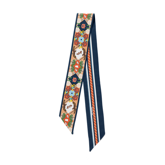 Saturday Silks - All-Star Skinny Scarf - Auburn