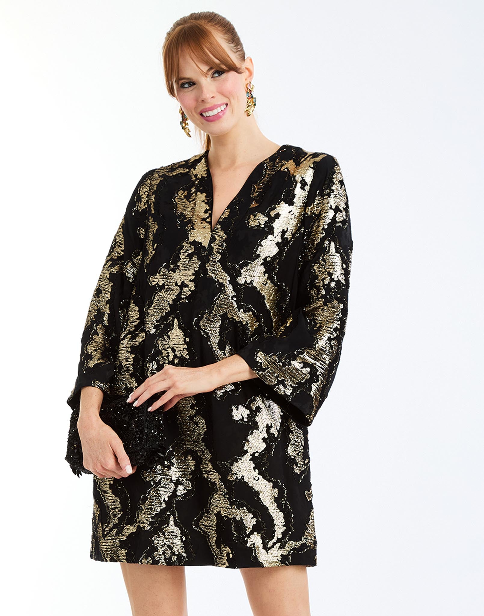 Ines Mini Dress - Black Gold - Spinout