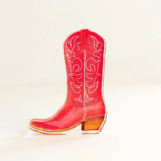 Red Boot Acrylic Art Block Large