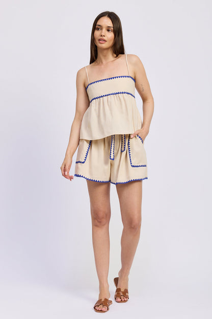 Donatella Shorts - Natural Cobalt