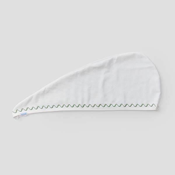 Hair Towel - Green Embroidered Towel
