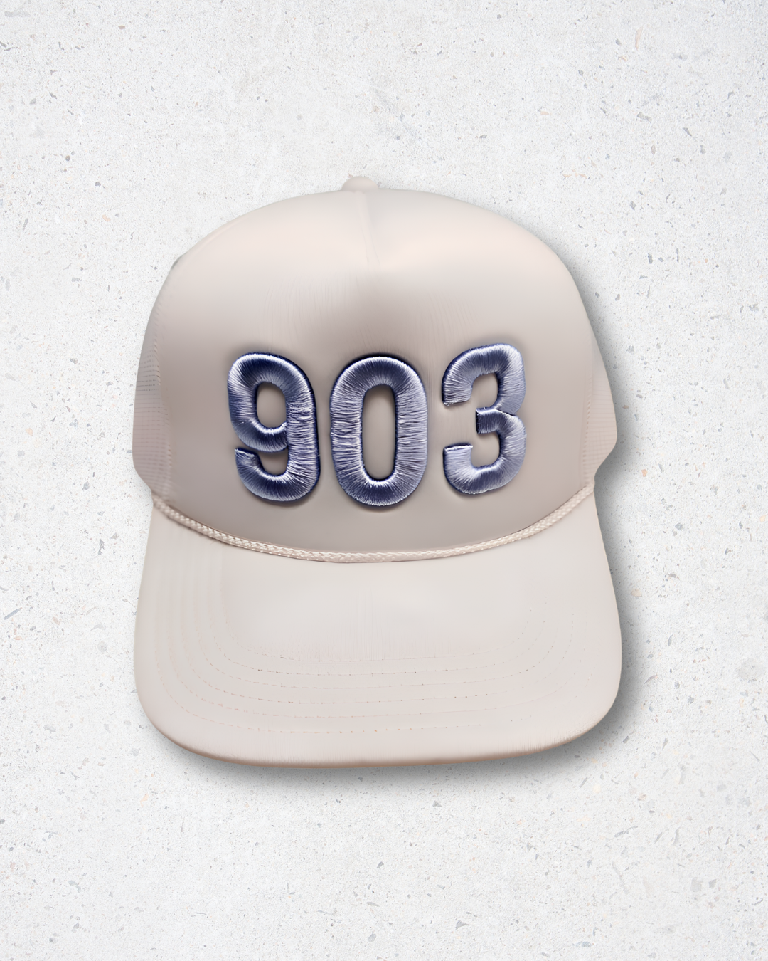 903 Trucker Hat - White & Baby Blue
