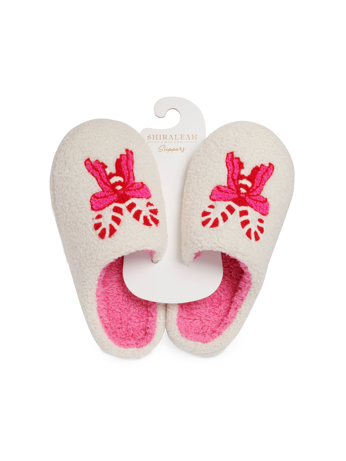 Candy Cane Slippers - Ivory