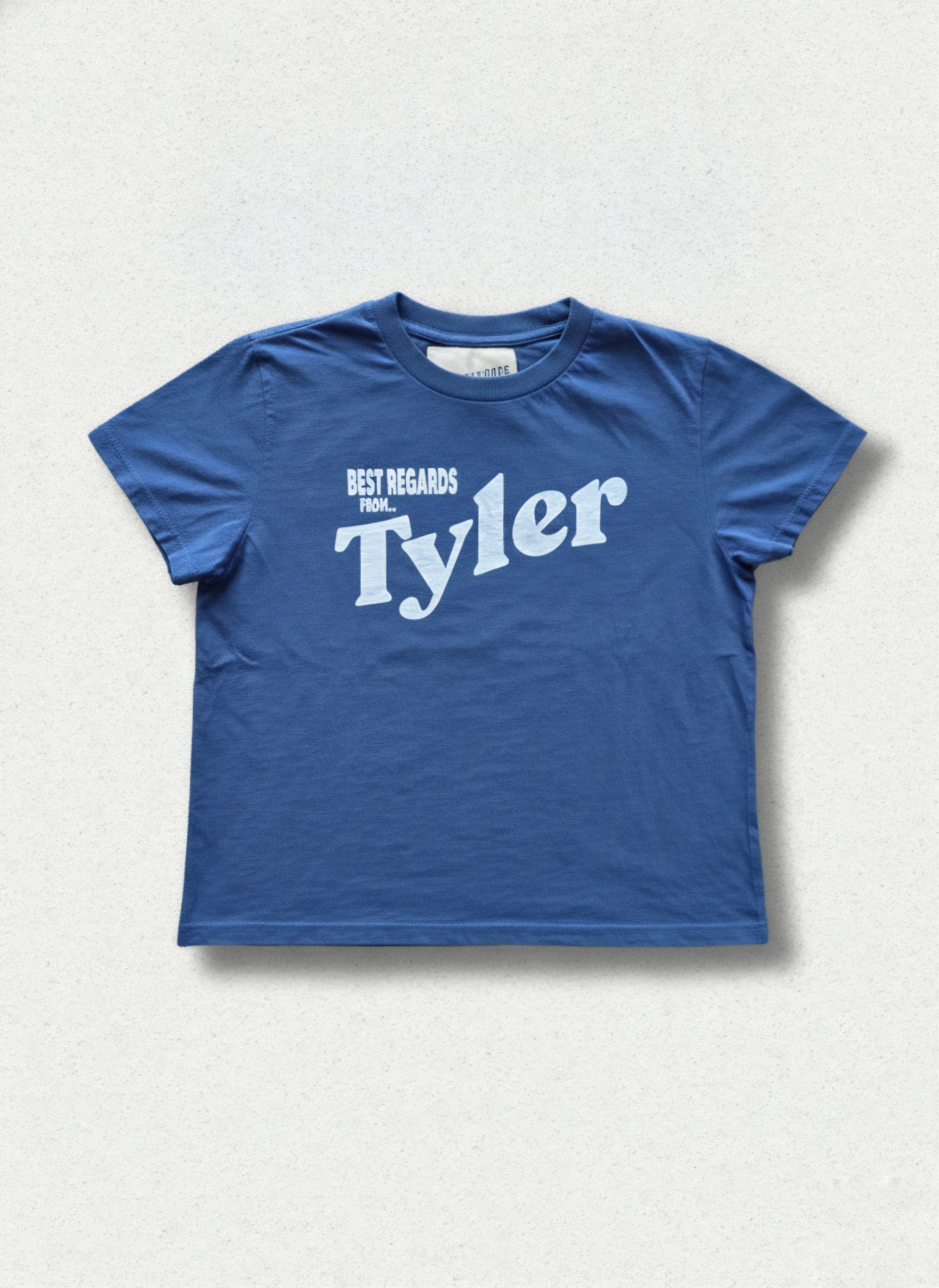 Tyler Postcard Souvenir Baby Tee - Navy Blue