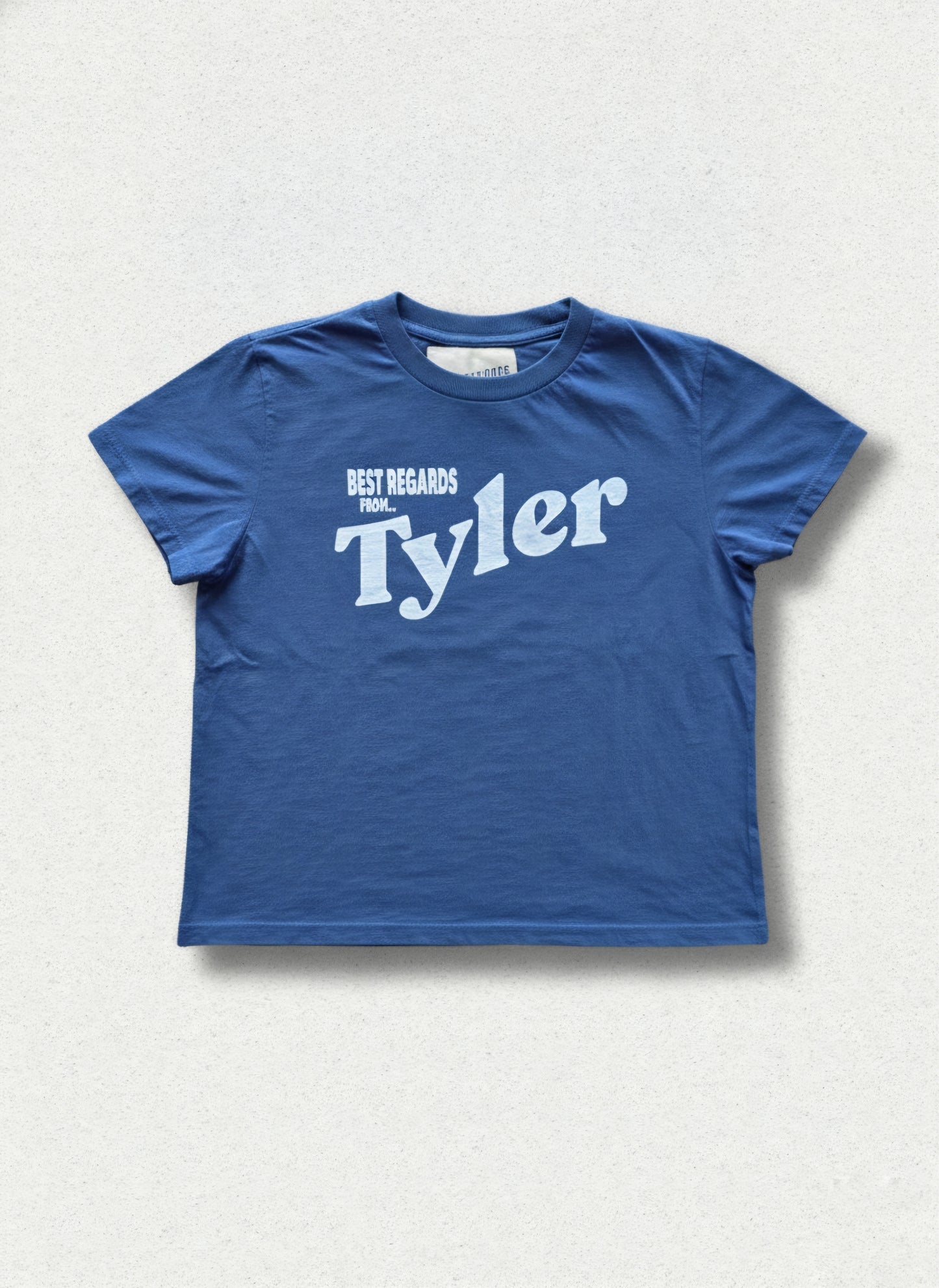 Tyler Postcard Souvenir Baby Tee - Navy Blue