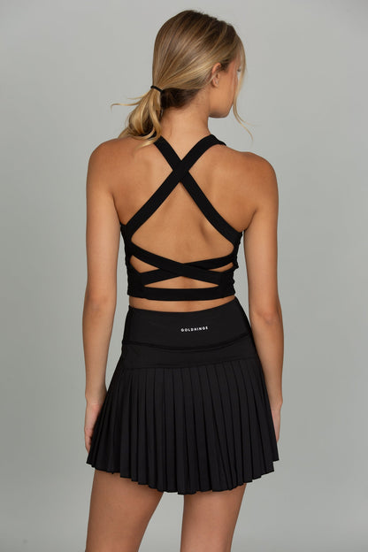 15" Black Pleated Tennis Skirt
