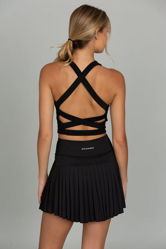 15" Black Pleated Tennis Skirt