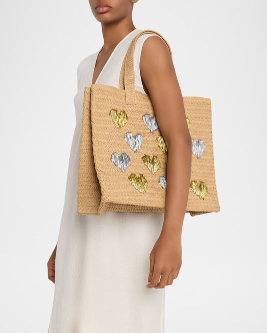 Be Mine Tote - Sand Silver/Gold
