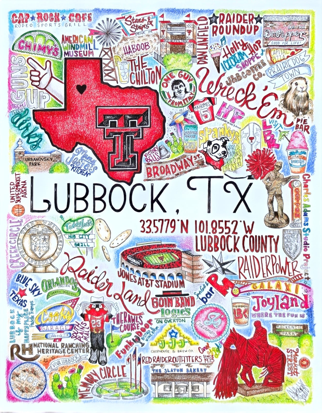 GLITTERBOXX - Hometown Print - Lubbock, TX