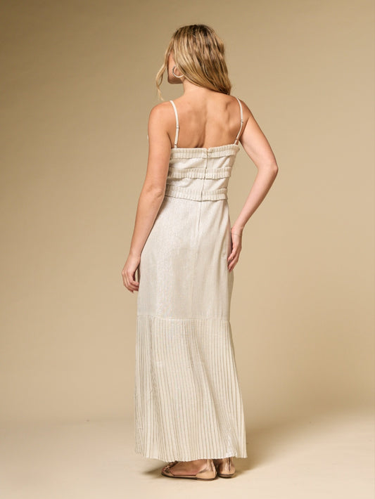 Valia Dress - Cream/Silver