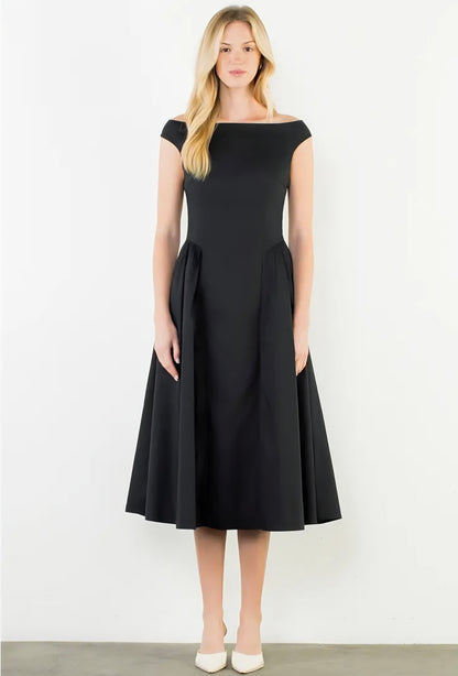 Sleeveless Midi Dress - Black