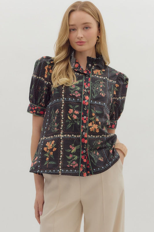 Libby Blouse - Rust Floral