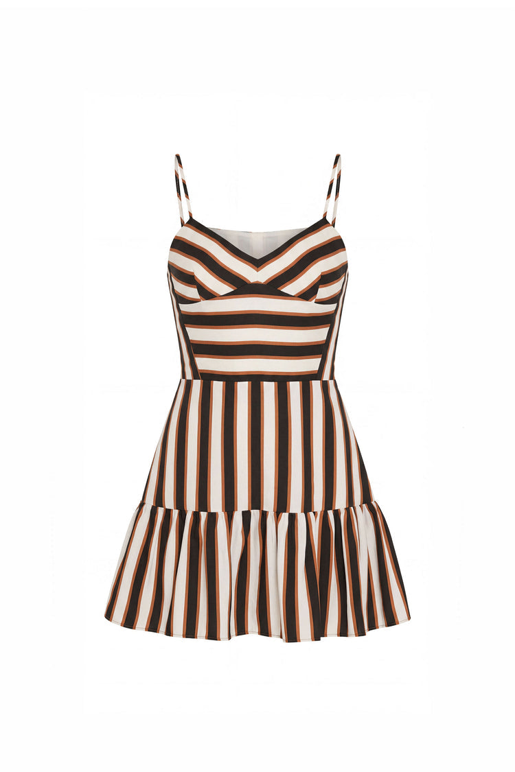 Spencer Romper in Sabla Stripe - Ivory Combo