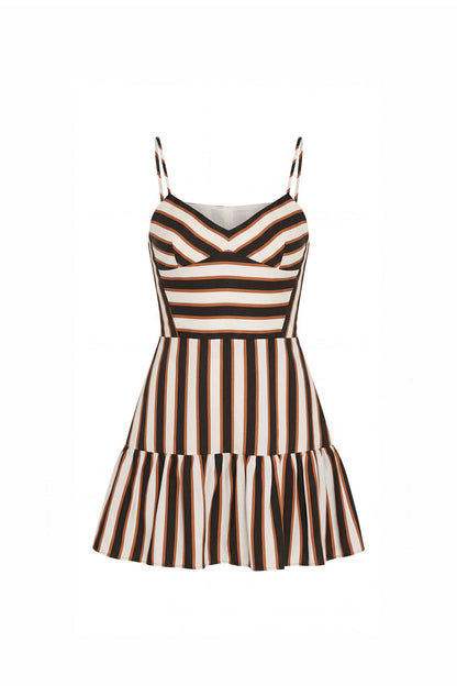 Spencer Romper in Sabla Stripe - Ivory Combo