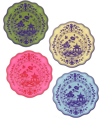 Garden Party Acrylic Coasters - Set of 4