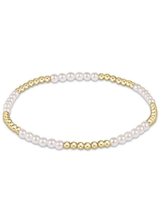 eNewton - Classic Blissful Pattern 2.5mm Bead Bracelet - 3mm Pearl