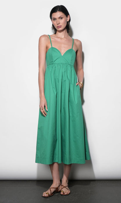 Libby Boned Bodice Midi Dress - Green
