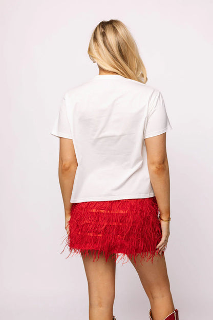 Licensed Ole Miss Mascot Sequin Flower Tee