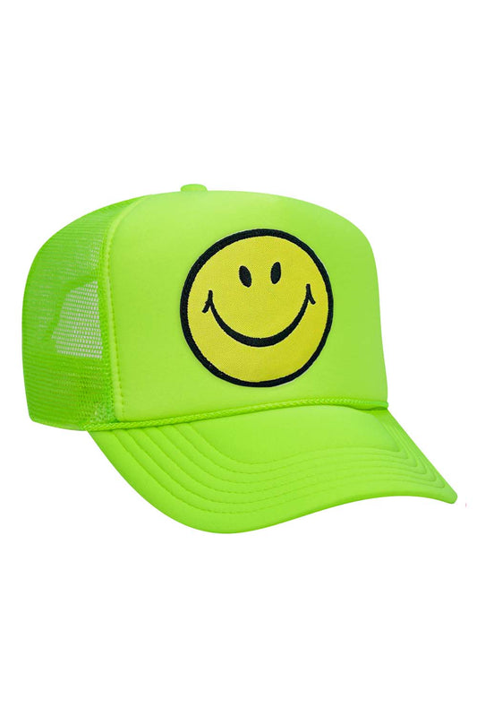 Aviator Nation - Vintage Smiley Trucker Hat - Neon Green