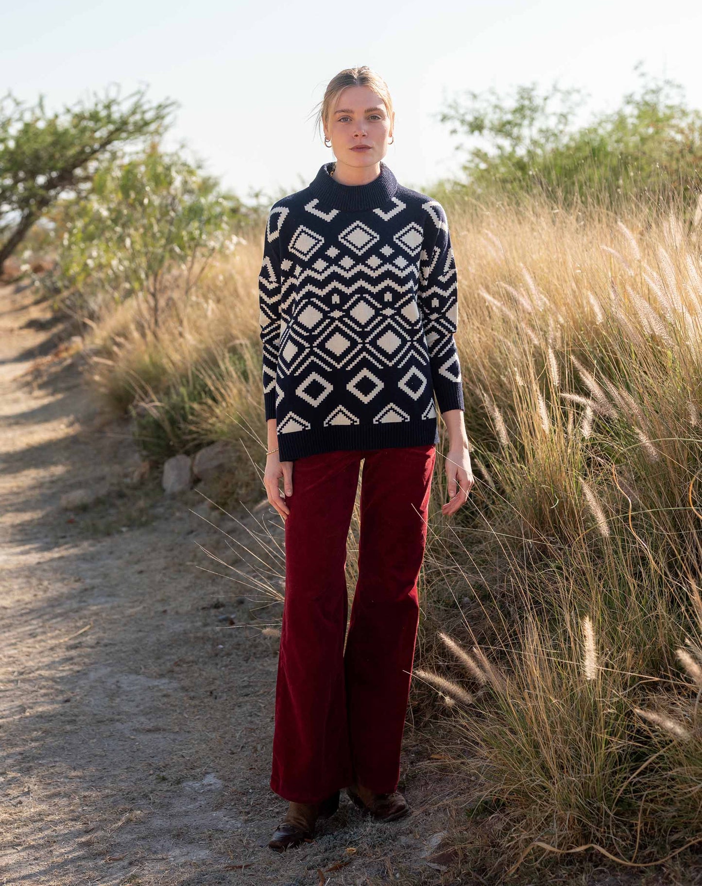 Sun Valley Sweater - Navy/Cream