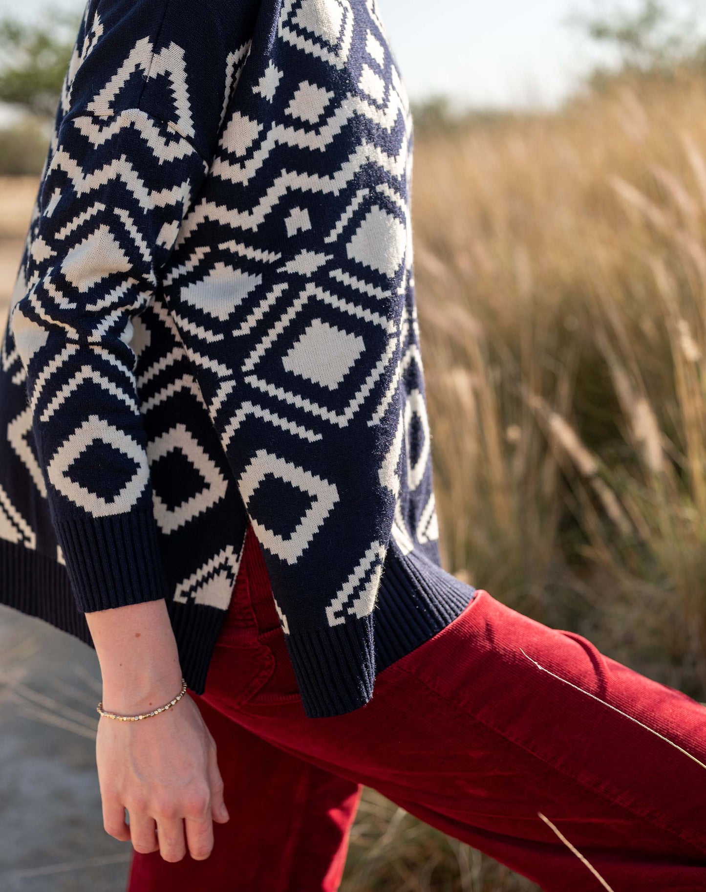 Sun Valley Sweater - Navy/Cream