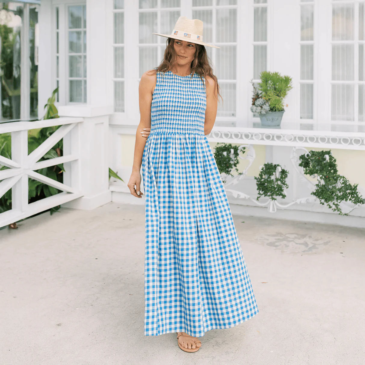 Blue Bay Gingham Marine Dress