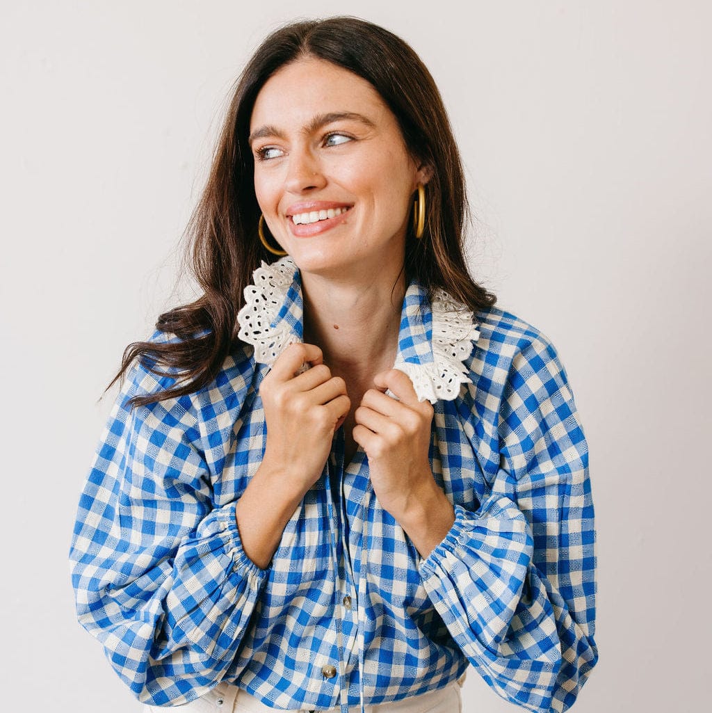 Blue Bay Gingham Willa Top
