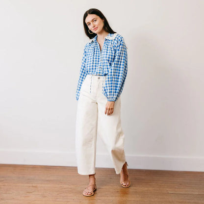 Blue Bay Gingham Willa Top