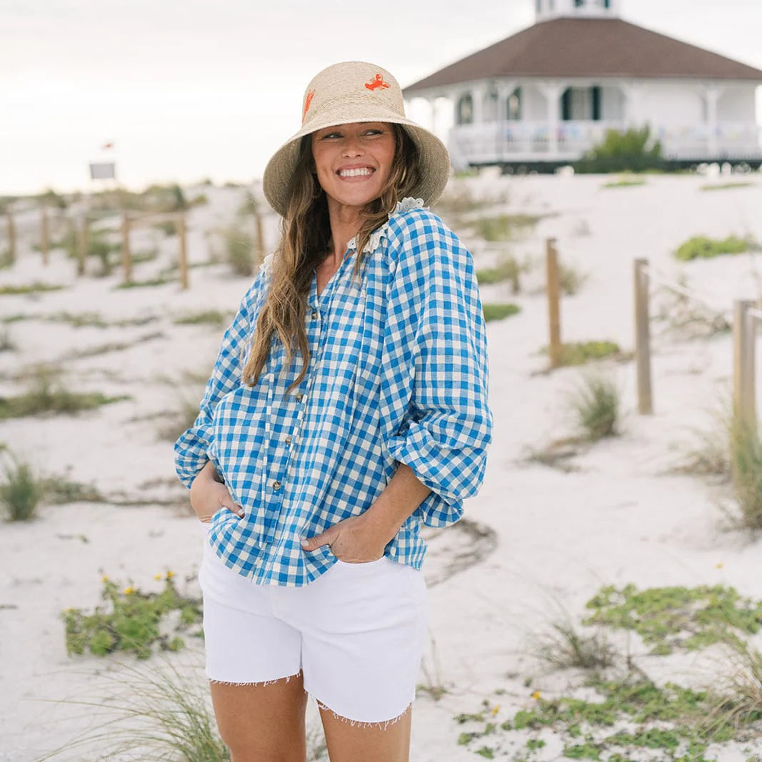 Blue Bay Gingham Willa Top