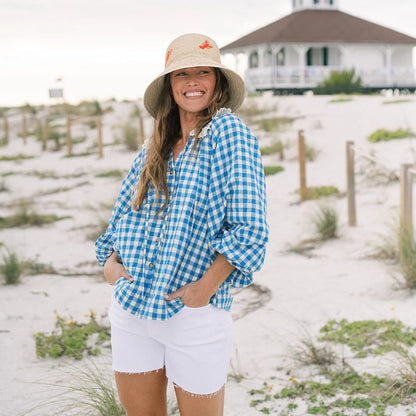 Blue Bay Gingham Willa Top