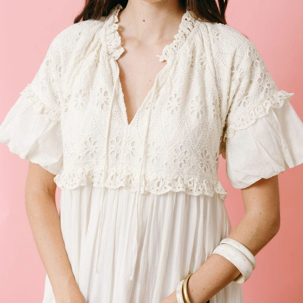 Ivory Eyelet Charlotte Dress