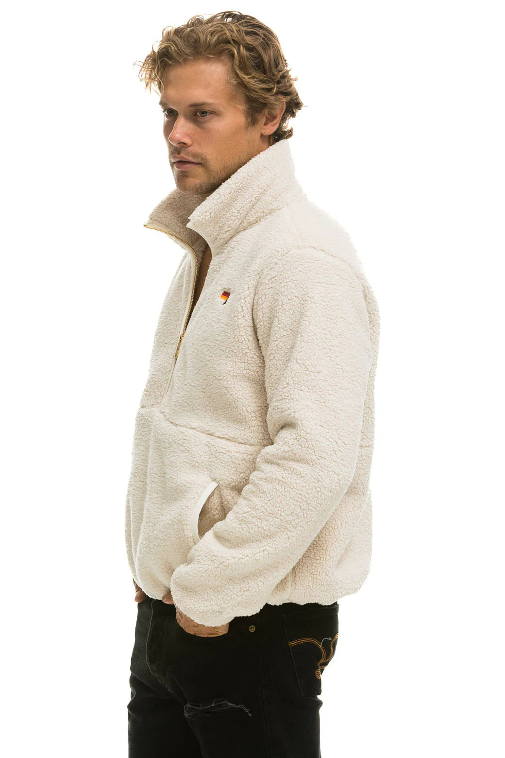 Teddy jacket half zip on sale