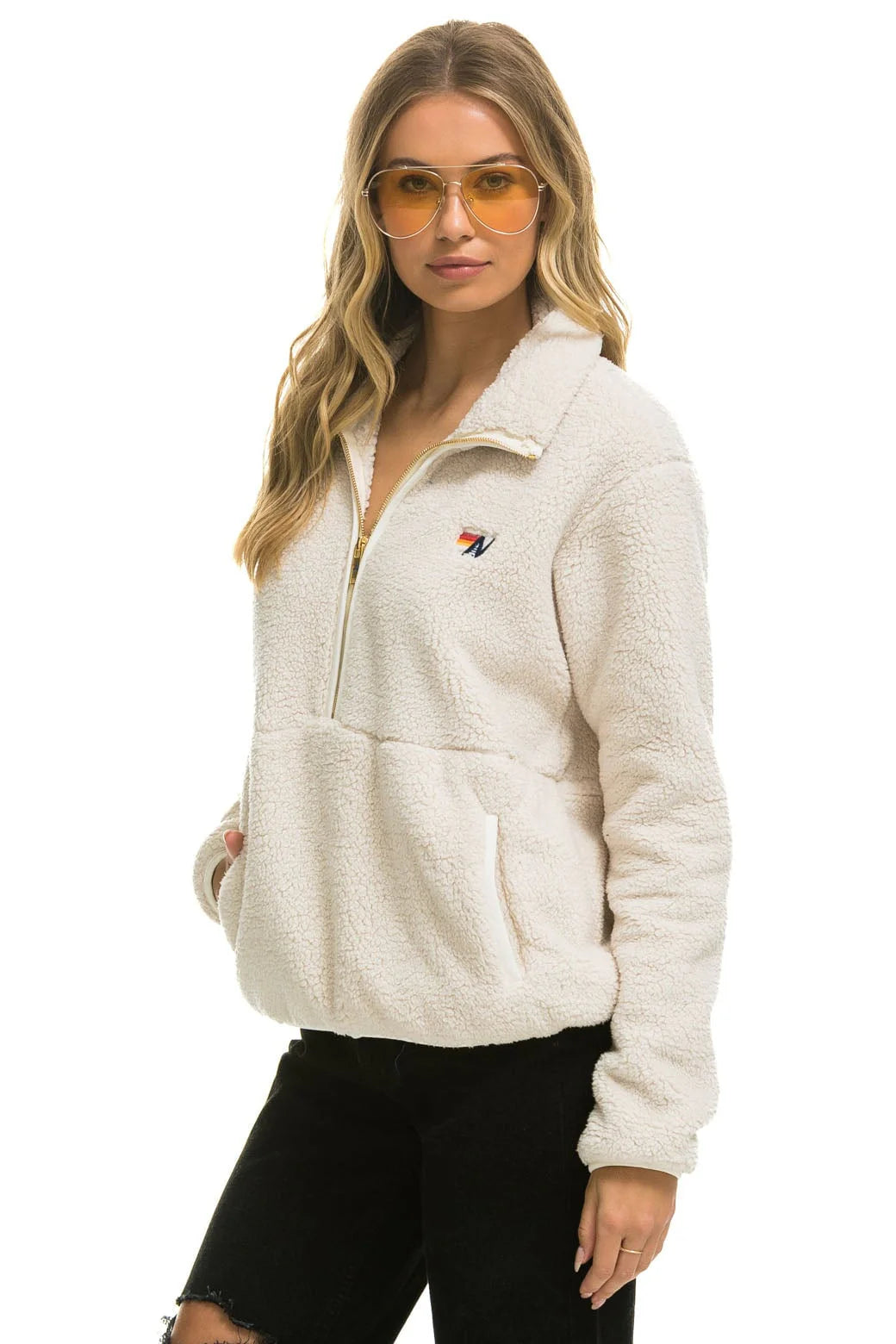 Teddy jacket half zip discount