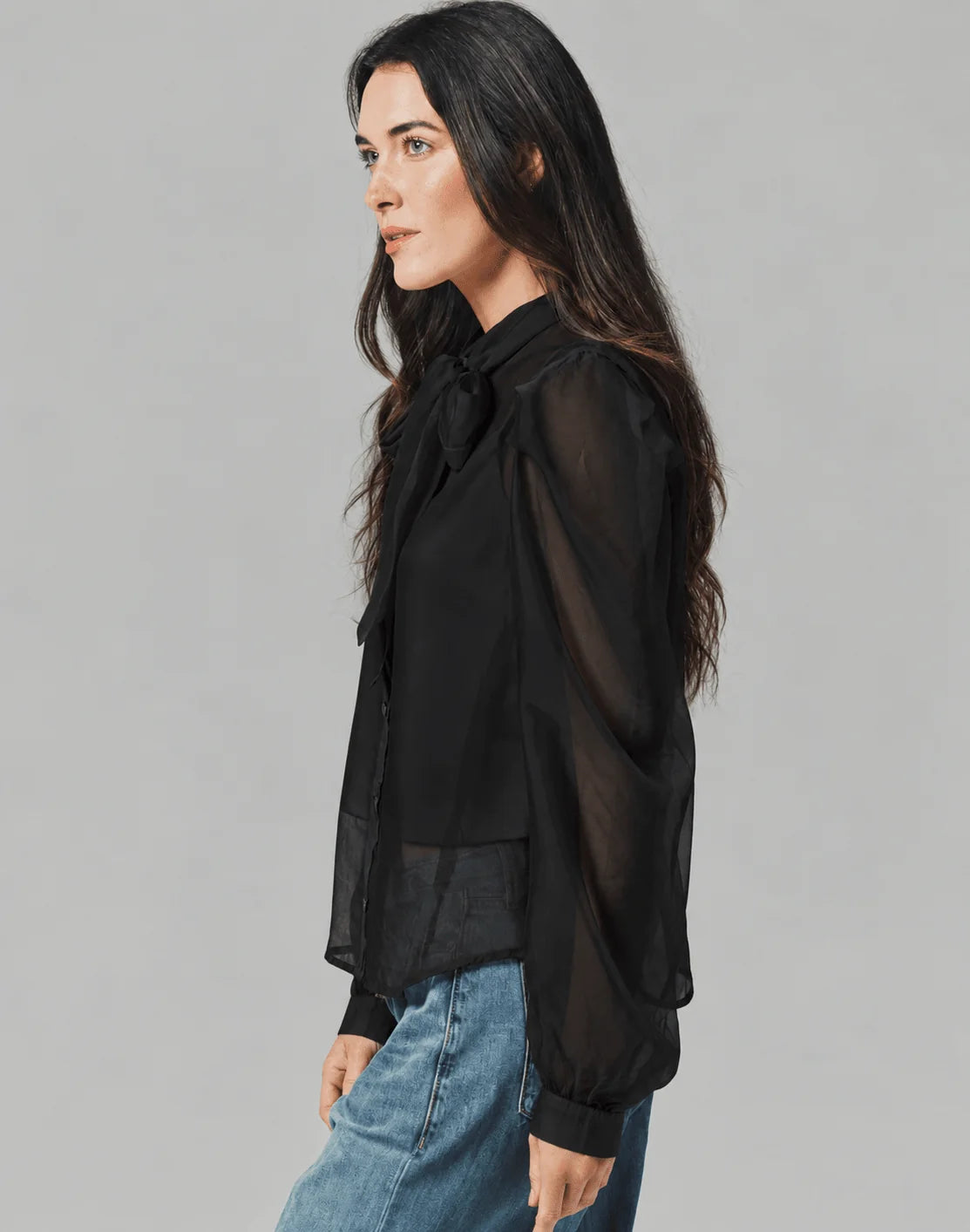 The Shiv Ruffled Shirt in Black