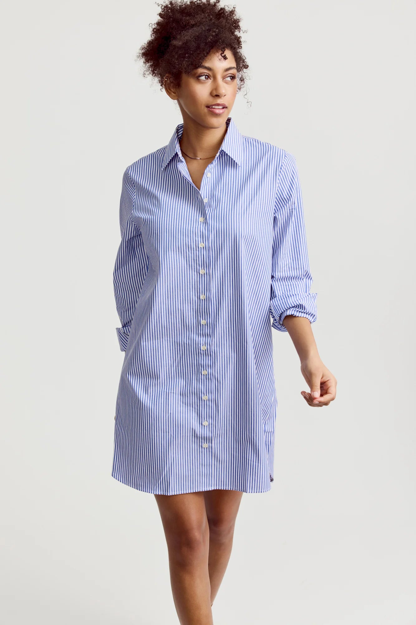 The Shirt - The WFH Dress - Blue/White Stripe