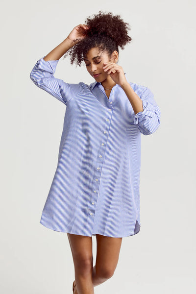 blue white stripe shirt dress The WFH Hand wash cold Coat Size:38 R Ladivine CD721 Strapless A-Line YGroup_KA6G32B6