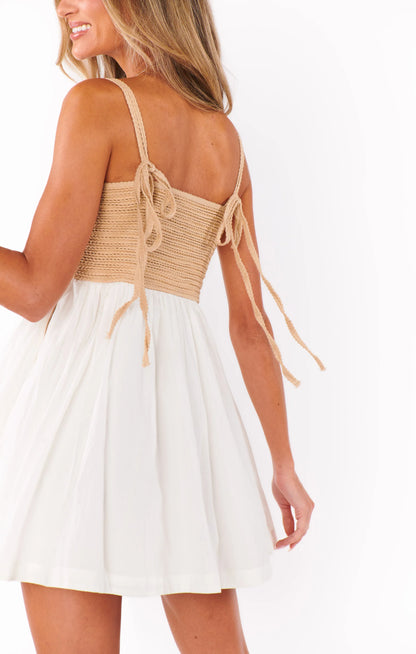 Show Me Your Mumu - Sun Deck Mini Dress - White Voile with Twisted Rope