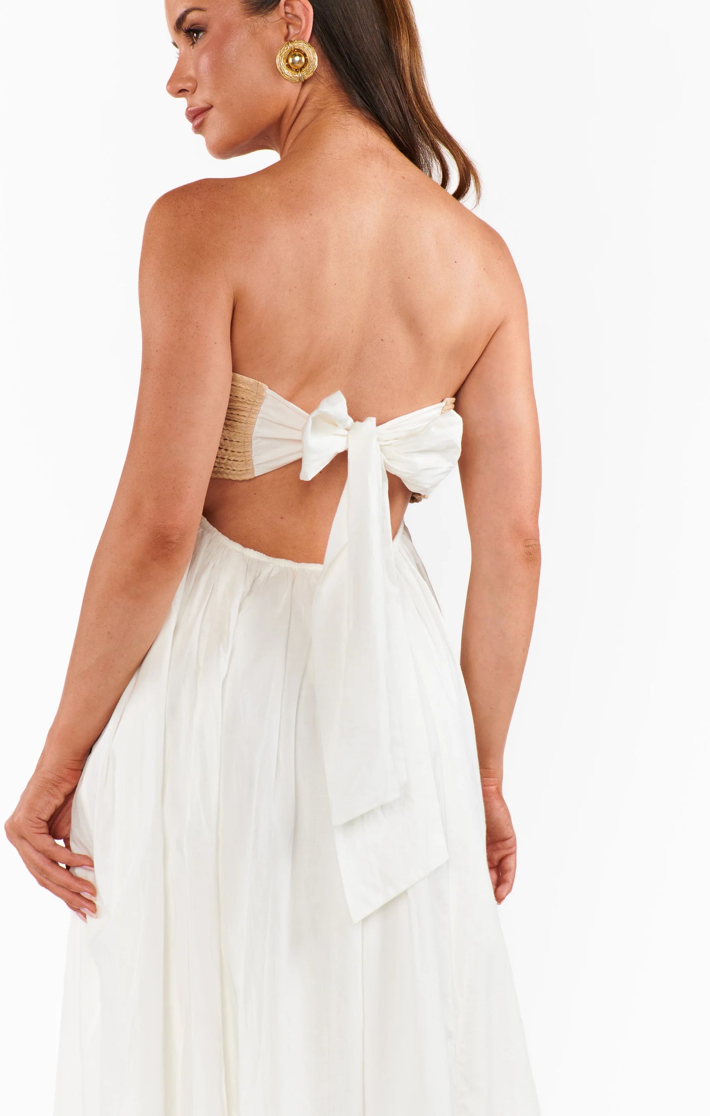 Show Me Your Mumu - Dockside Maxi Dress - White Voile with Twisted Rope