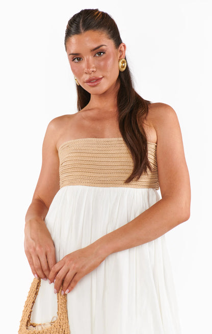 Show Me Your Mumu - Dockside Maxi Dress - White Voile with Twisted Rope