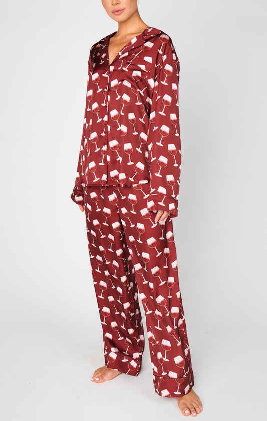 Classic PJ Set - Red Wine Silky