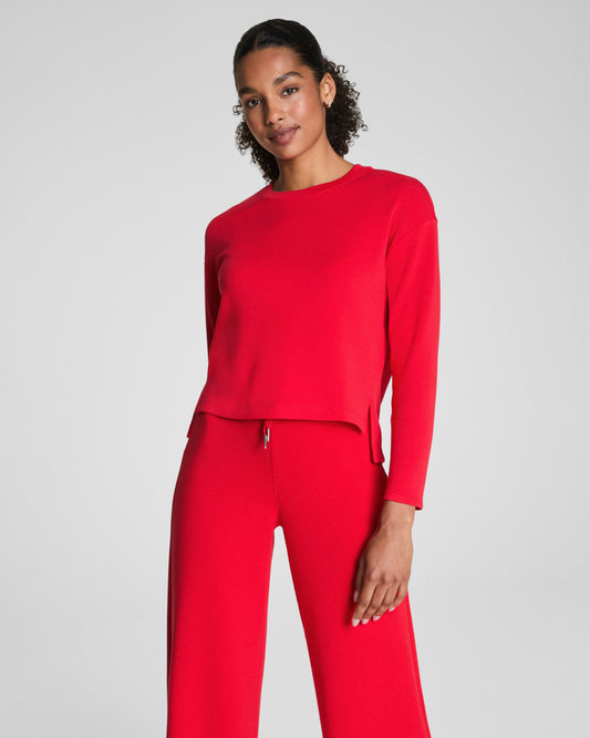 AirEssentials® Long Sleeve Side Slit Top - Spanx Red